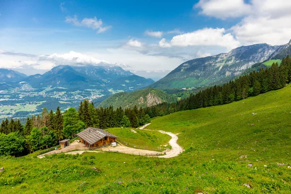 Piękna Wycieczka Poszukiwawcza Wzdłuż Alpejskiego Podnóża Berchtesgaden Jenner Bawaria Niemcy — Zdjęcie stockowe