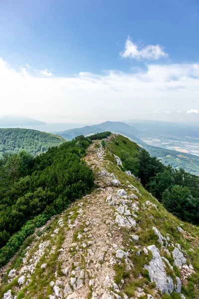 Caminhada Até Topo Montanha Ucka Vojak Primorje Gorski Croácia — Fotografia de Stock