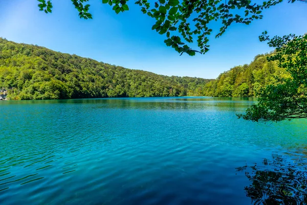Prohlídka Krásného Národního Parku Plitvická Jezera Chorvatsko — Stock fotografie