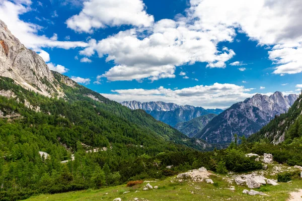 Bienvenidos Hermoso Grupo Montañoso Los Alpes Julianos Eslovenia — Foto de Stock