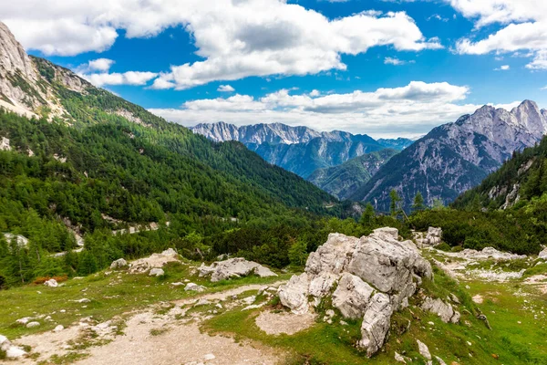 Bienvenidos Hermoso Grupo Montañoso Los Alpes Julianos Eslovenia — Foto de Stock