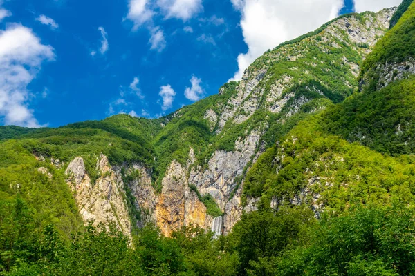 Caminata Cascada Boka Valle Soca Bovec Eslovenia — Foto de Stock