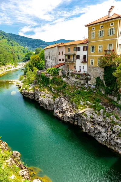 Silnici Krásném Údolí Soca Poblíž Kanal Soi Slovinsko — Stock fotografie