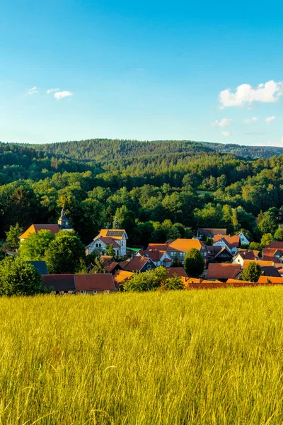 Yaz keşfi turu Steinbach-Hallenberg yakınlarındaki Thuringian Ormanı 'nda