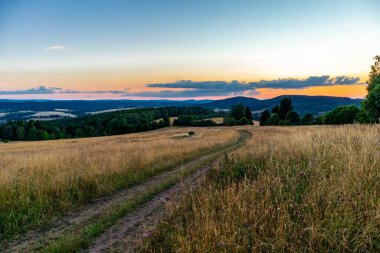 Yaz keşfi turu Steinbach-Hallenberg yakınlarındaki Thuringian Ormanı 'nda