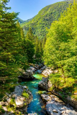 Julian Alpleri yakınlarındaki güzel Soa Vadisi 'ne hoş geldiniz Slovenya