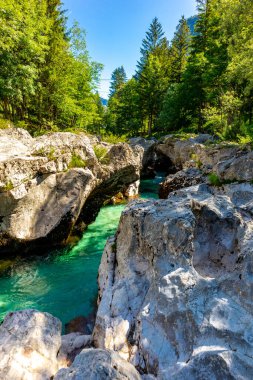 Julian Alpleri yakınlarındaki güzel Soa Vadisi 'ne hoş geldiniz Slovenya
