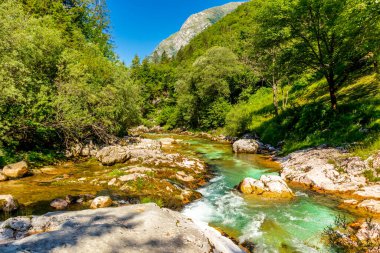 Julian Alpleri yakınlarındaki güzel Soa Vadisi 'ne hoş geldiniz Slovenya