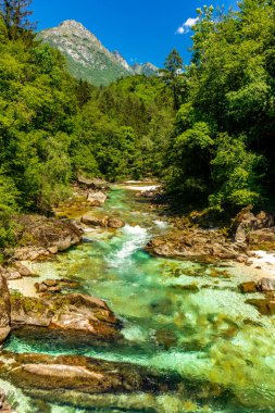 Julian Alpleri yakınlarındaki güzel Soa Vadisi 'ne hoş geldiniz Slovenya