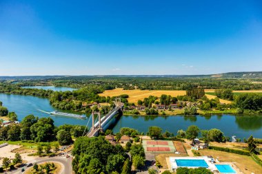 Seine 'in güzel vadisinde, Gaillard Şatosu' nda, Les Andelys, Normandiya, Fransa
