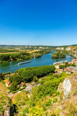 Seine 'in güzel vadisinde, Gaillard Şatosu' nda, Les Andelys, Normandiya, Fransa