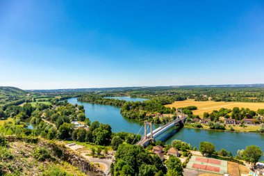 Seine 'in güzel vadisinde, Gaillard Şatosu' nda, Les Andelys, Normandiya, Fransa