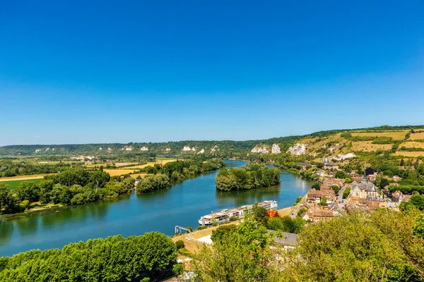 Way Beautiful Valley Seine Chteau Gaillard Les Andelys Normandy France — Fotografia de Stock