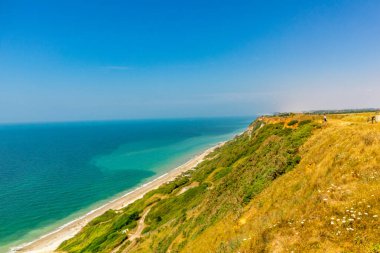 İngiliz Kanalı üzerinde Le Havre şehrinin kapılarında sahil yürüyüşü - Normandiya - Fransa