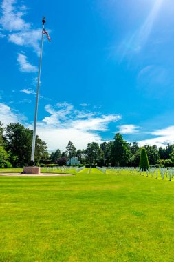 Omaha sahilinde sahil yürüyüşü Colleville-sur-Mer ve Saint-Laurent-sur-Mer - Normandiya - Fransa