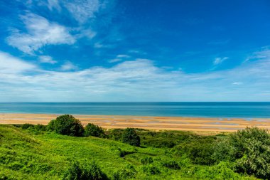 Omaha sahilinde sahil yürüyüşü Colleville-sur-Mer ve Saint-Laurent-sur-Mer - Normandiya - Fransa