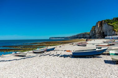 Beach walk on the beautiful alabaster coast near Yport - Normandy - France