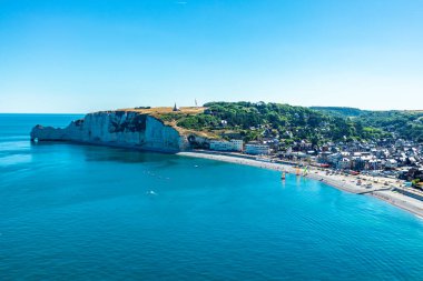Beach walk on the beautiful alabaster coast near tretat - Normandy - France
