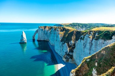 Beach walk on the beautiful alabaster coast near tretat - Normandy - France