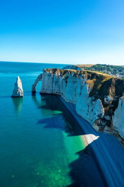 Beach walk on the beautiful alabaster coast near tretat - Normandy - France