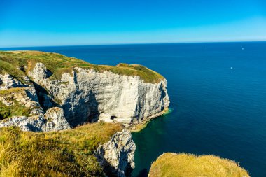 Beach walk on the beautiful alabaster coast near tretat - Normandy - France