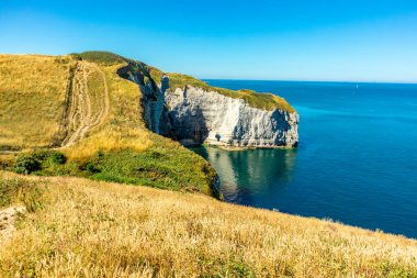 Beach walk on the beautiful alabaster coast near tretat - Normandy - France