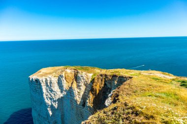 Beach walk on the beautiful alabaster coast near tretat - Normandy - France