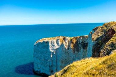 Beach walk on the beautiful alabaster coast near tretat - Normandy - France