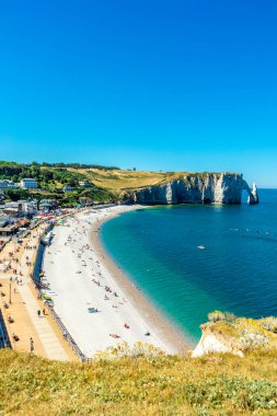 Beach walk on the beautiful alabaster coast near tretat - Normandy - France