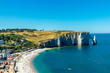 Beach walk on the beautiful alabaster coast near tretat - Normandy - France