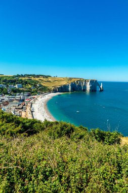 Beach walk on the beautiful alabaster coast near tretat - Normandy - France