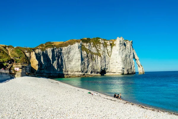 Beach Walk Beautiful Alabaster Coast Tretat Normandy France — Φωτογραφία Αρχείου