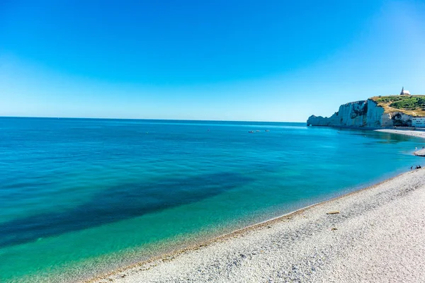 Beach Walk Beautiful Alabaster Coast Tretat Normandy France — Stockfoto