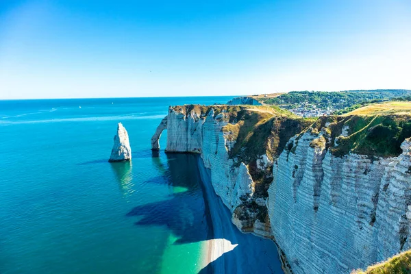 Beach Walk Beautiful Alabaster Coast Tretat Normandy France — Stock Photo, Image