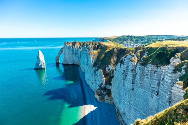 Beach Walk Beautiful Alabaster Coast Tretat Normandy France — Stock Photo, Image