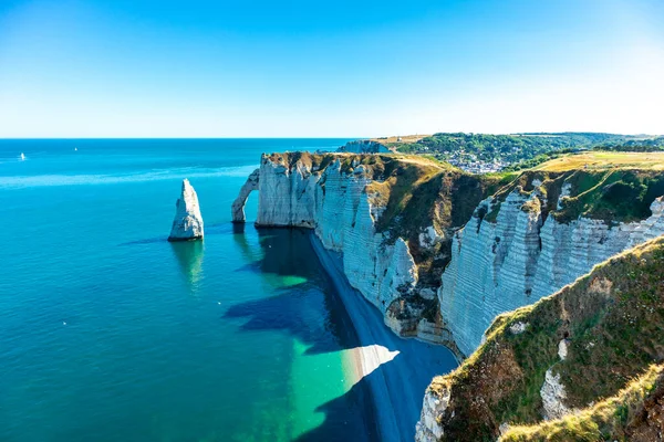 Beach Walk Beautiful Alabaster Coast Tretat Normandy France — Φωτογραφία Αρχείου