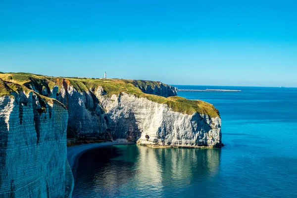 Beach Walk Beautiful Alabaster Coast Tretat Normandy France — Stock Photo, Image