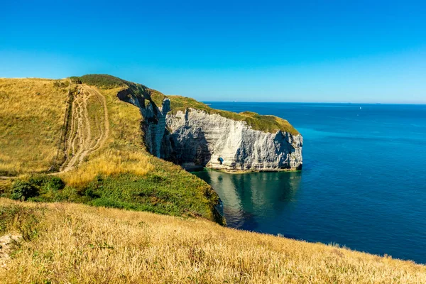 Beach Walk Beautiful Alabaster Coast Tretat Normandy France — Stockfoto