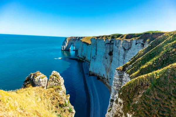 Beach Walk Beautiful Alabaster Coast Tretat Normandy France — Φωτογραφία Αρχείου