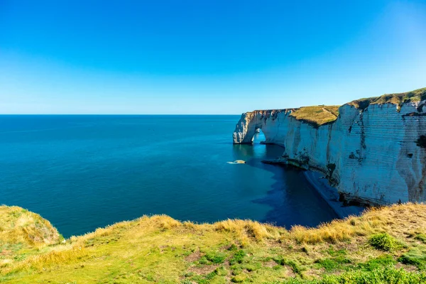 Beach Walk Beautiful Alabaster Coast Tretat Normandy France — Stock Photo, Image