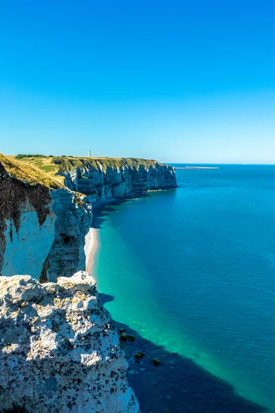 Beach Walk Beautiful Alabaster Coast Tretat Normandy France — Stock Photo, Image