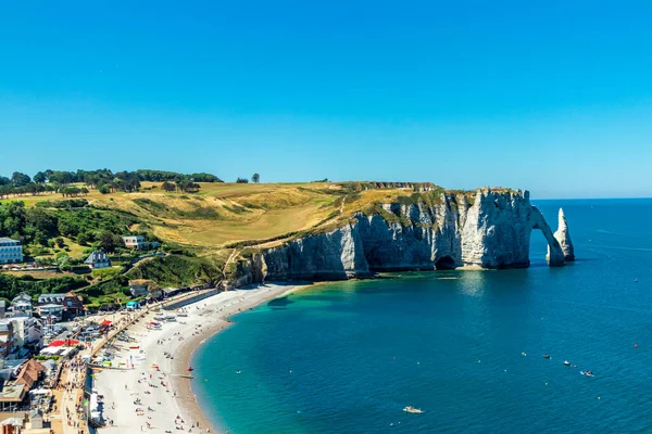 Beach Walk Beautiful Alabaster Coast Tretat Normandy France — Φωτογραφία Αρχείου