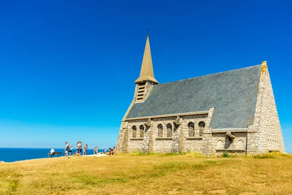 Beach Walk Beautiful Alabaster Coast Tretat Normandy France — стоковое фото