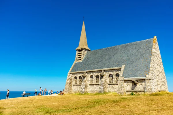 Beach Walk Beautiful Alabaster Coast Tretat Normandy France — стоковое фото