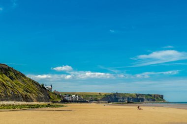 Beach walk on the beautiful Gold Beach off the coast of Ver-sur-Mer - Normandy - France