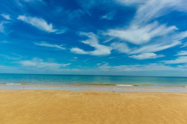 Beach walk on the beautiful Gold Beach off the coast of Ver-sur-Mer - Normandy - France