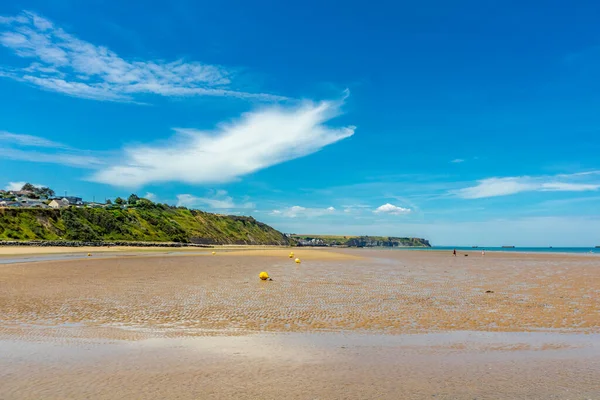 Beach Walk Beautiful Gold Beach Coast Ver Sur Mer Normandy — 图库照片