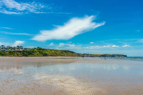 Beach Walk Beautiful Gold Beach Coast Ver Sur Mer Normandy — Photo