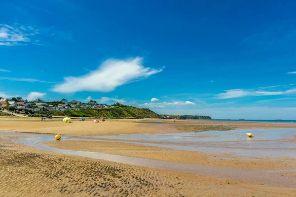 Beach Walk Beautiful Gold Beach Coast Ver Sur Mer Normandy — Stockfoto