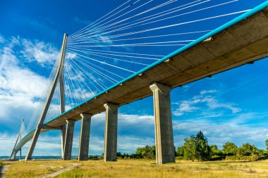 Port de Normandie - Suspension bridge off the coast of Normandy near Le Havre - France